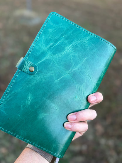 Moleskine Expanded Leather Book Cover, Jade