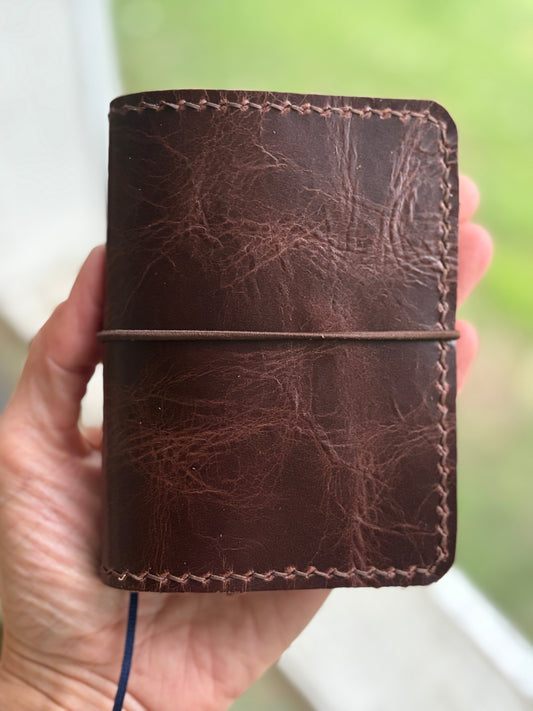 A7 Leather Book Cover, Wyatt Chocolate