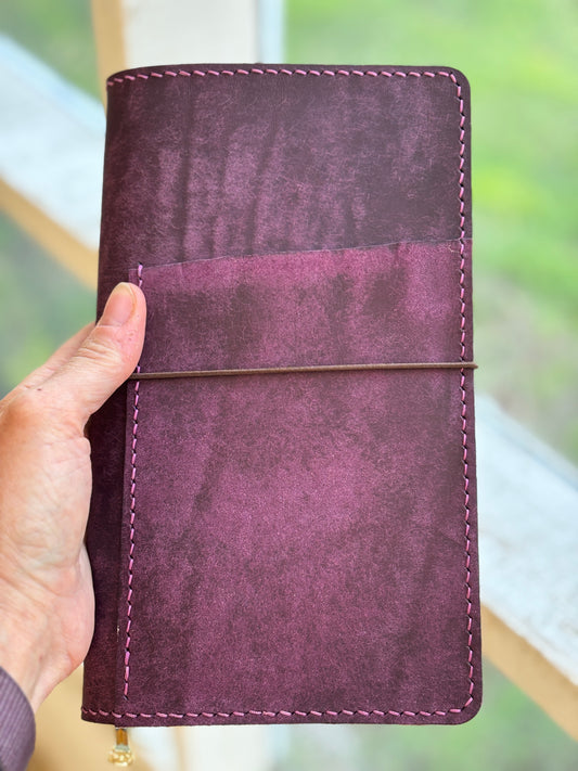 Standard Leather Book Cover, Pueblo Purple
