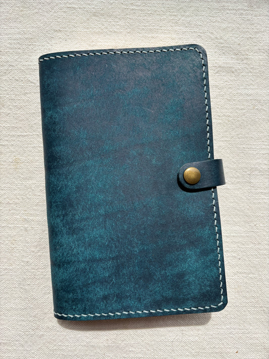 B6 Slim (Sterling Ink) Leather Book Cover, Pueblo Sapphire