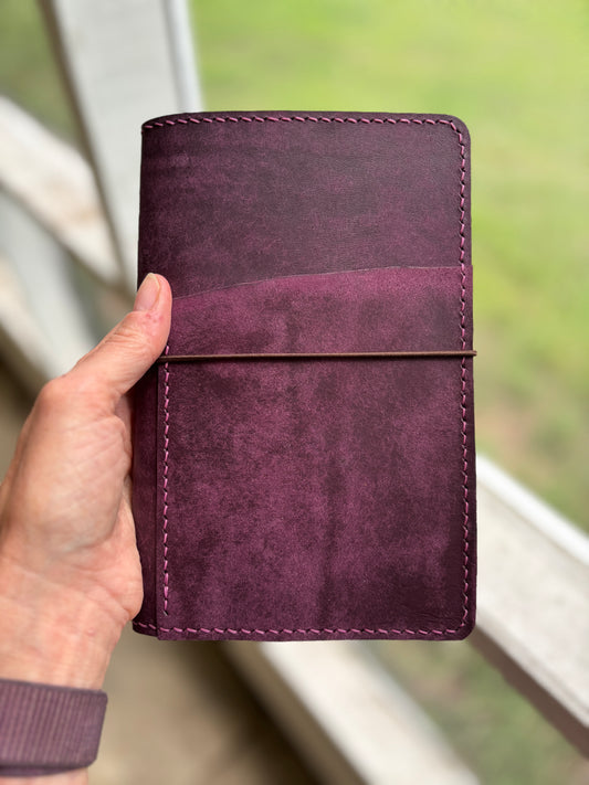 B6 Slim (Sterling Ink) Leather Book Cover, Pueblo Purple