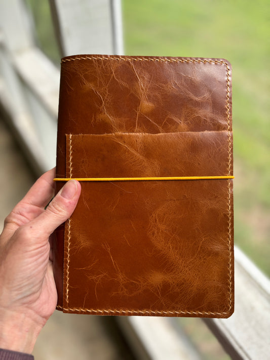 A5 Leather Book Cover, Wyatt Tan