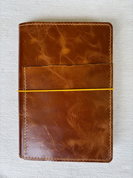 A5 Leather Book Cover, Wyatt Tan