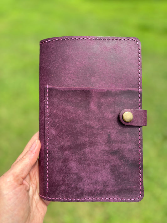 B6 Slim (Sterling Ink) Leather Book Cover, Pueblo Purple