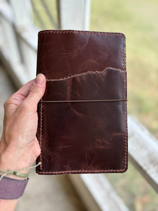 A5 Slim (Moleskine) Leather Book Cover, Wyatt Chocolate