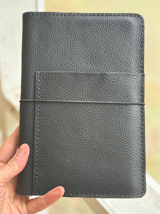 Moleskine Expanded Leather Book Cover, Pebbled Black