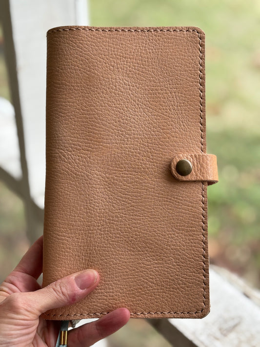 Standard Leather Book Cover, Pebbled Toasted Marshmallow