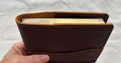 A5 Leather Book Cover, Kodiak Caramel