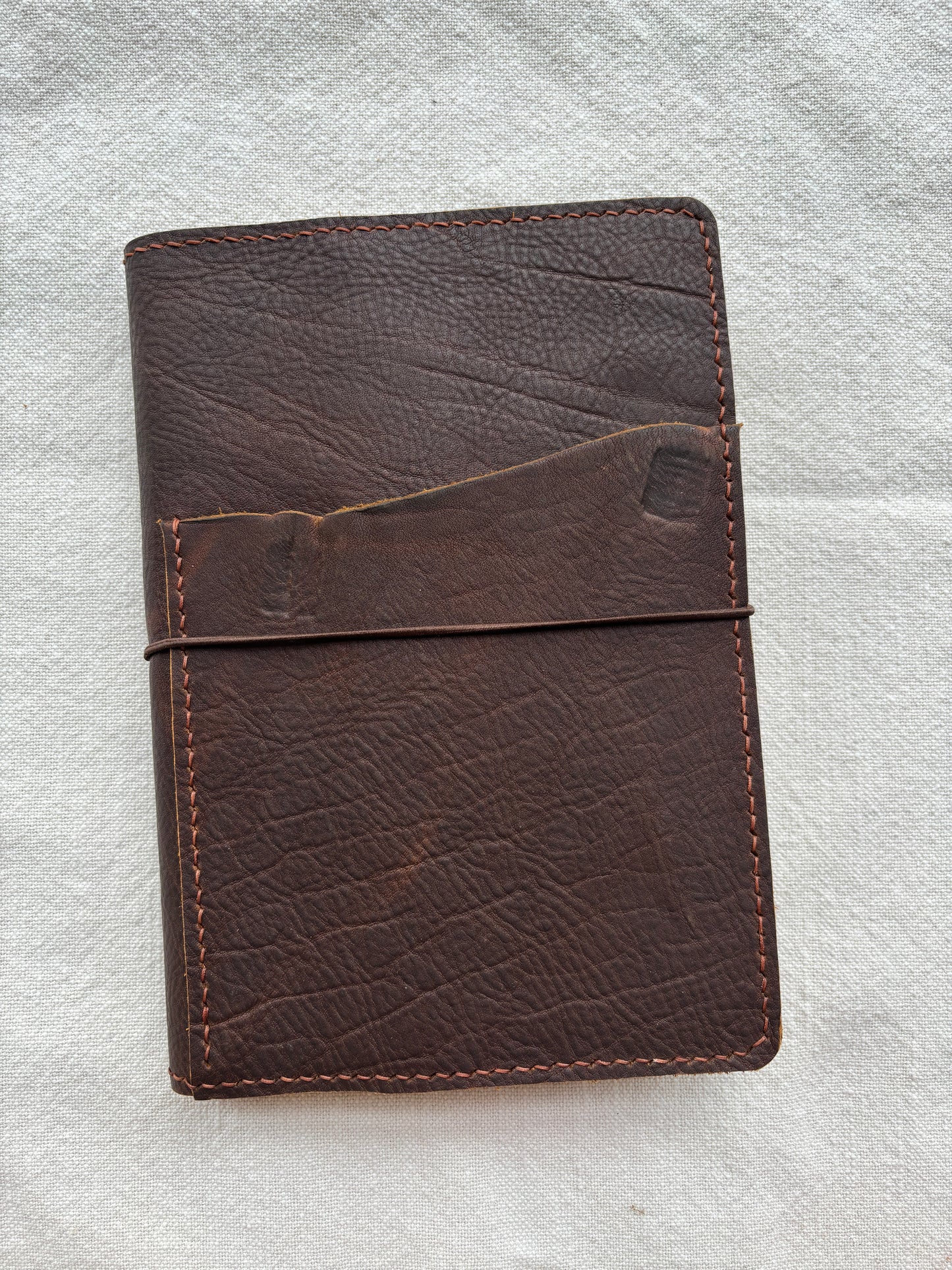 A5 Leather Book Cover, Kodiak Caramel
