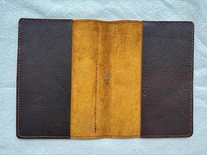 A5 Leather Book Cover, Kodiak Caramel