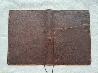 A5 Leather Book Cover, Kodiak Caramel