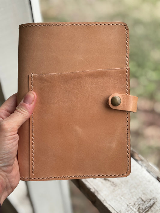 B6 Leather Book Cover, Toasted Marshmallow