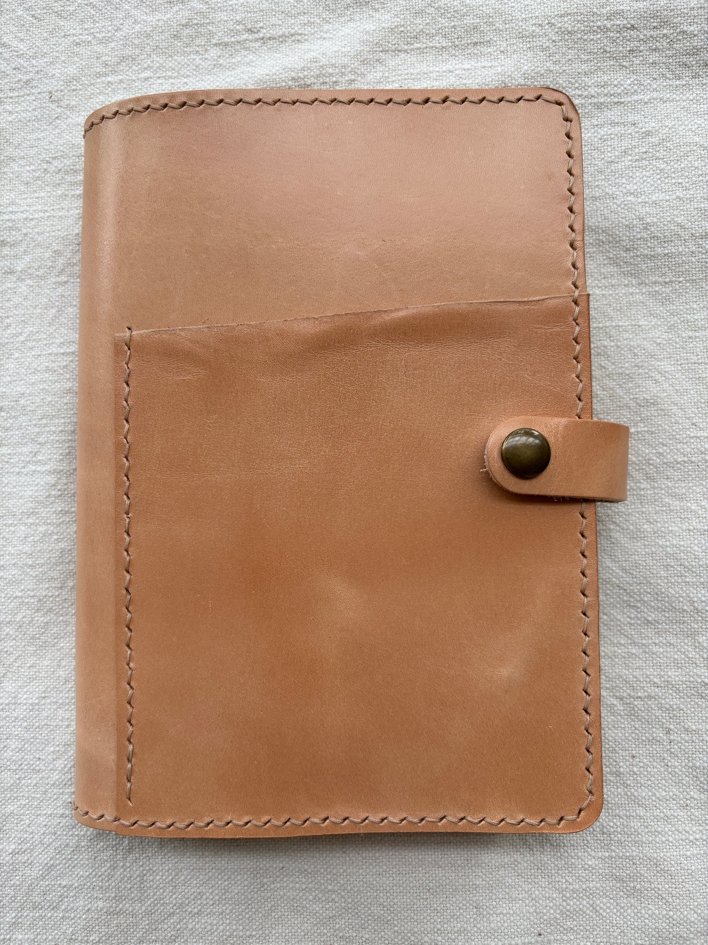 B6 Leather Book Cover, Toasted Marshmallow