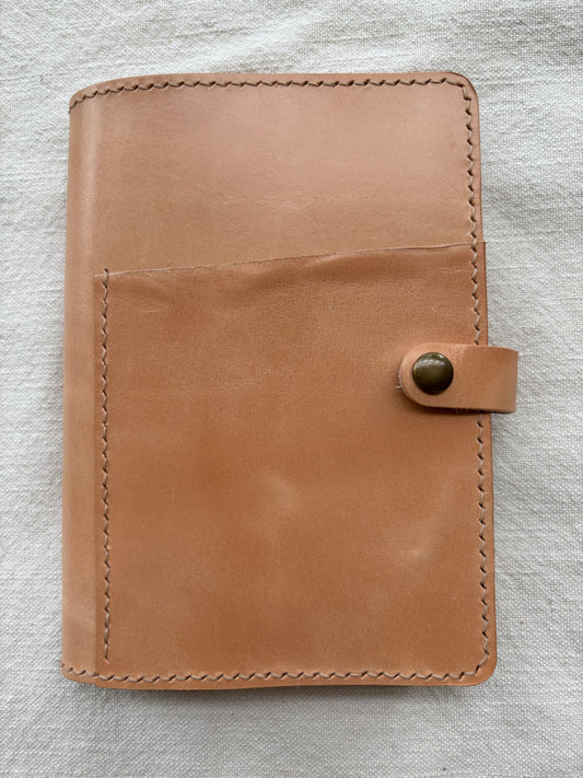 B6 Leather Book Cover, Toasted Marshmallow