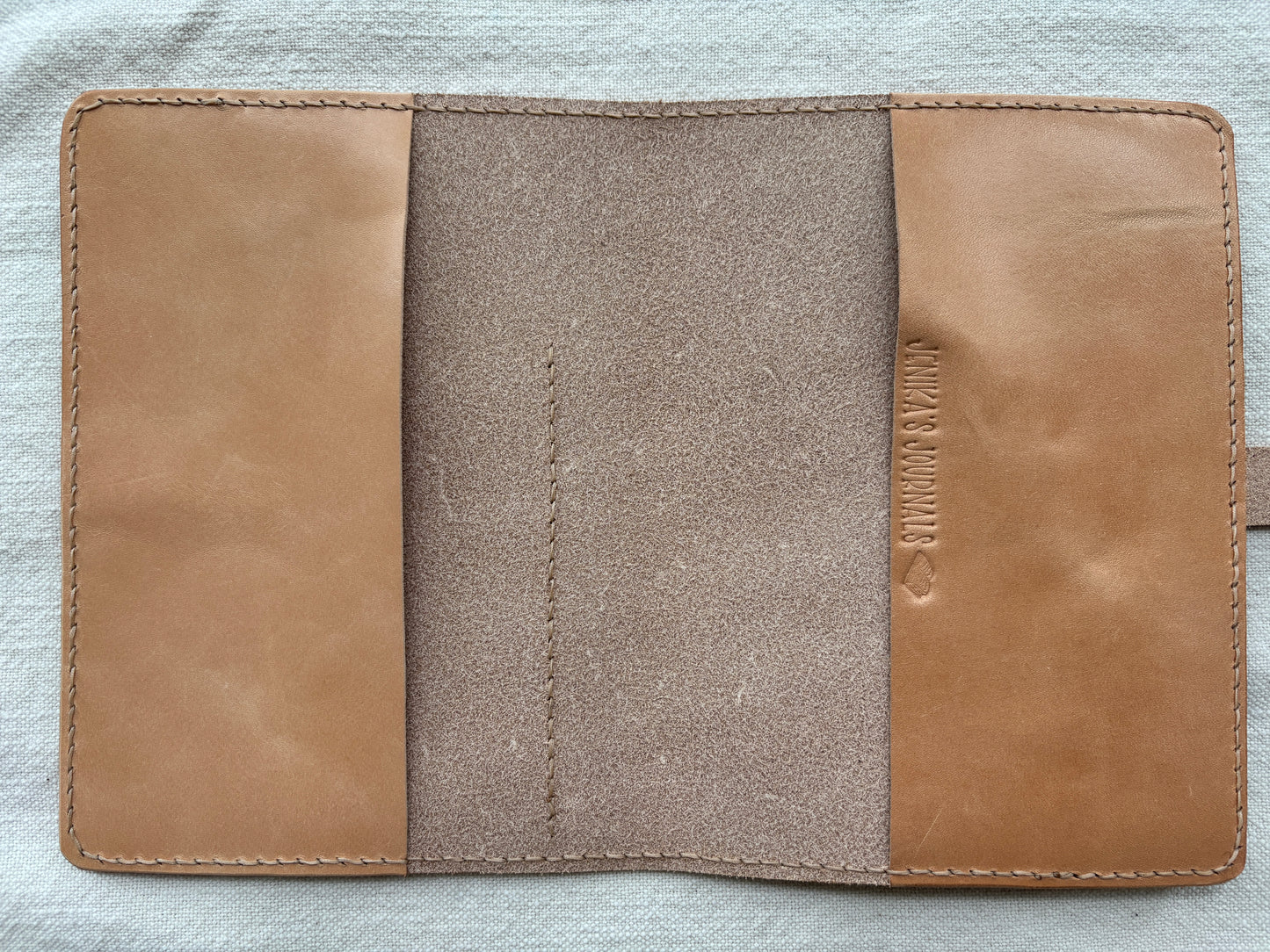 B6 Leather Book Cover, Toasted Marshmallow