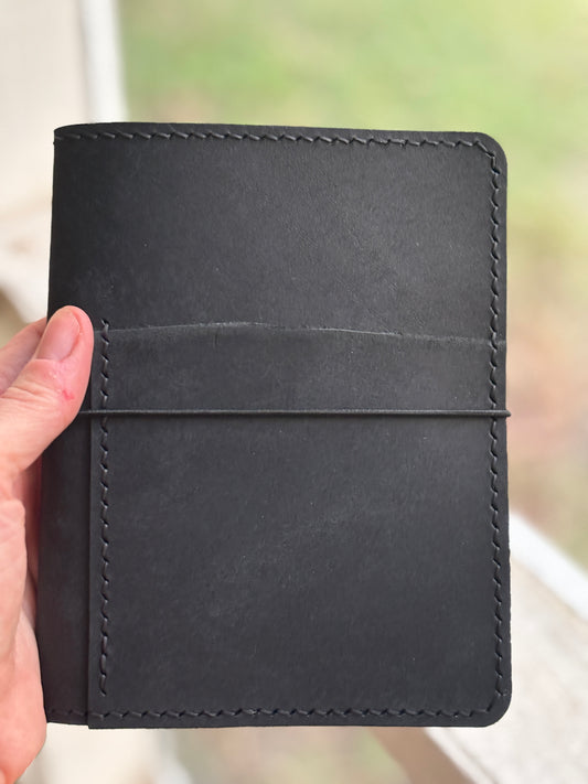 A6 Leather Book Cover, Pueblo Black