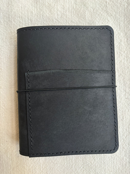 A6 Leather Book Cover, Pueblo Black