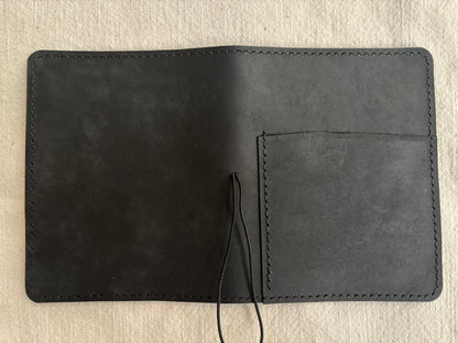 A6 Leather Book Cover, Pueblo Black