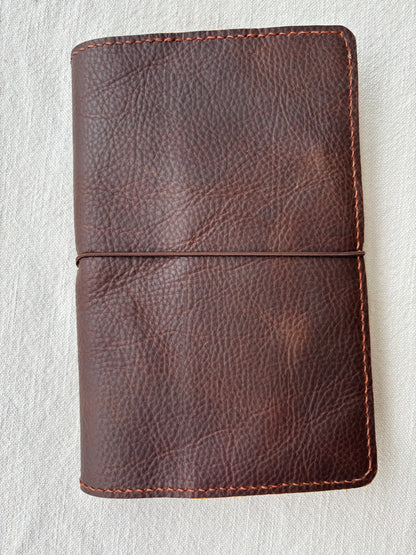 A5 Slim Leather Book Cover, Kodiak Caramel