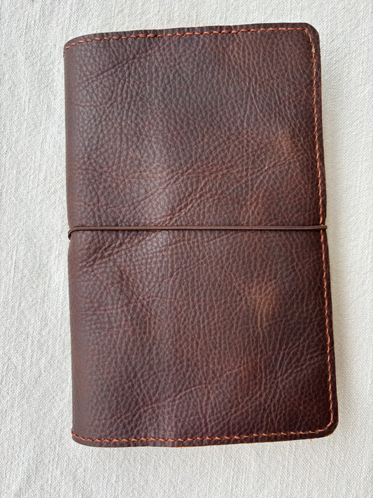 A5 Slim Leather Book Cover, Kodiak Caramel