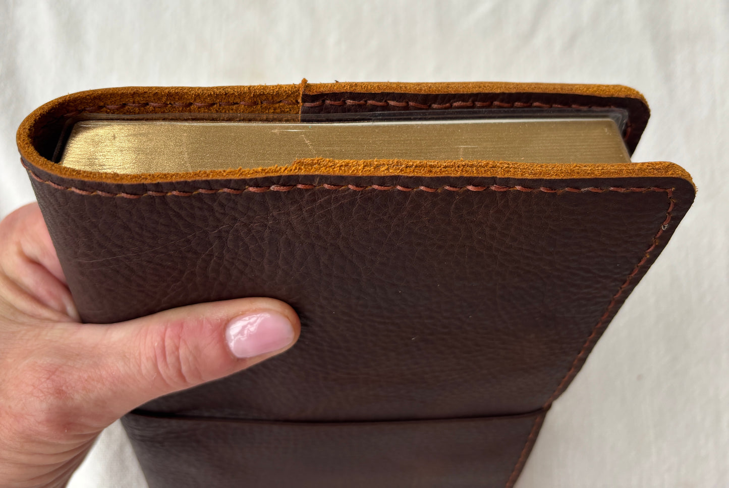 A5 Slim Leather Book Cover, Kodiak Caramel