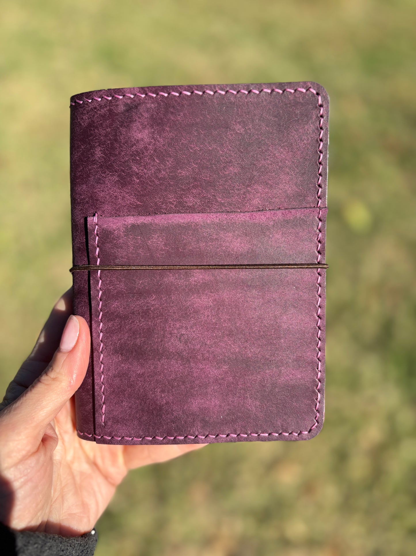 A6 Leather Book Cover, Pueblo Purple