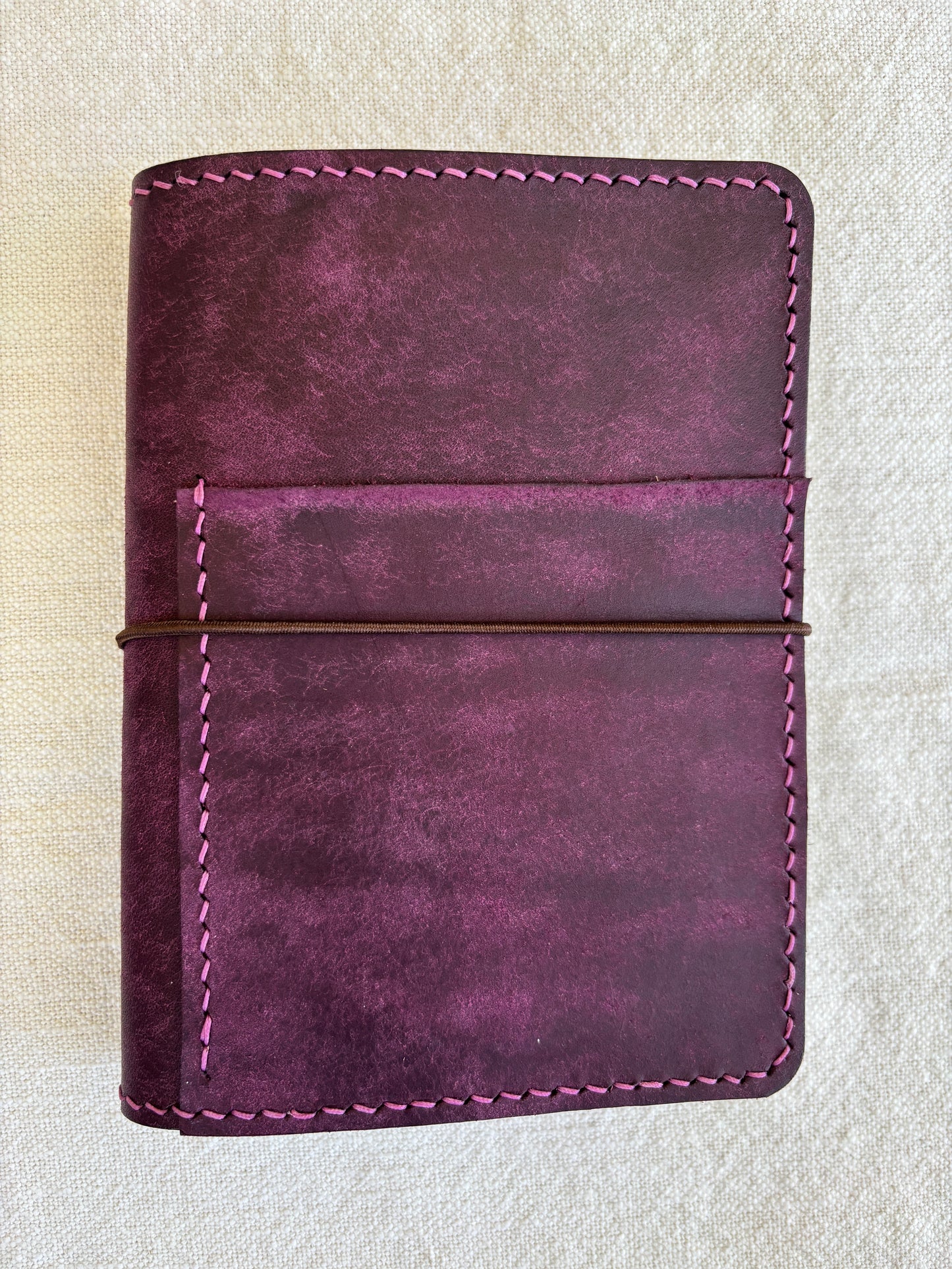 Pocket Leather Book Cover, Pueblo Purple