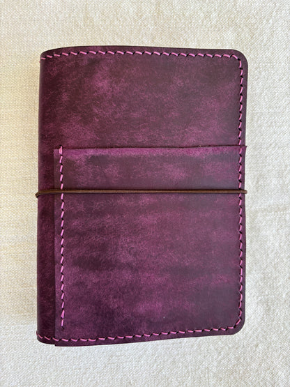 Pocket Leather Book Cover, Pueblo Purple