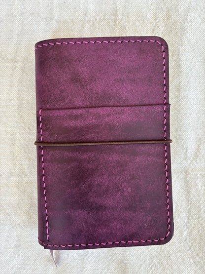 A6 Leather Book Cover, Pueblo Purple