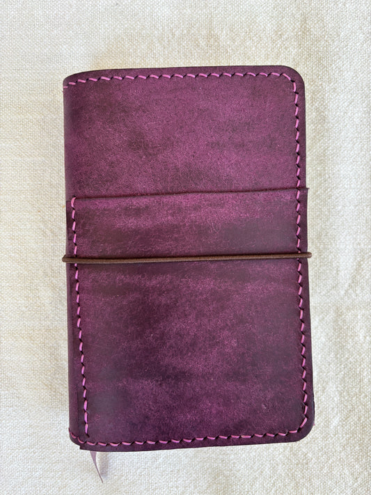 A6 Leather Book Cover, Pueblo Purple