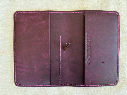 Pocket Leather Book Cover, Pueblo Purple