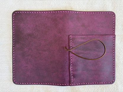 Pocket Leather Book Cover, Pueblo Purple
