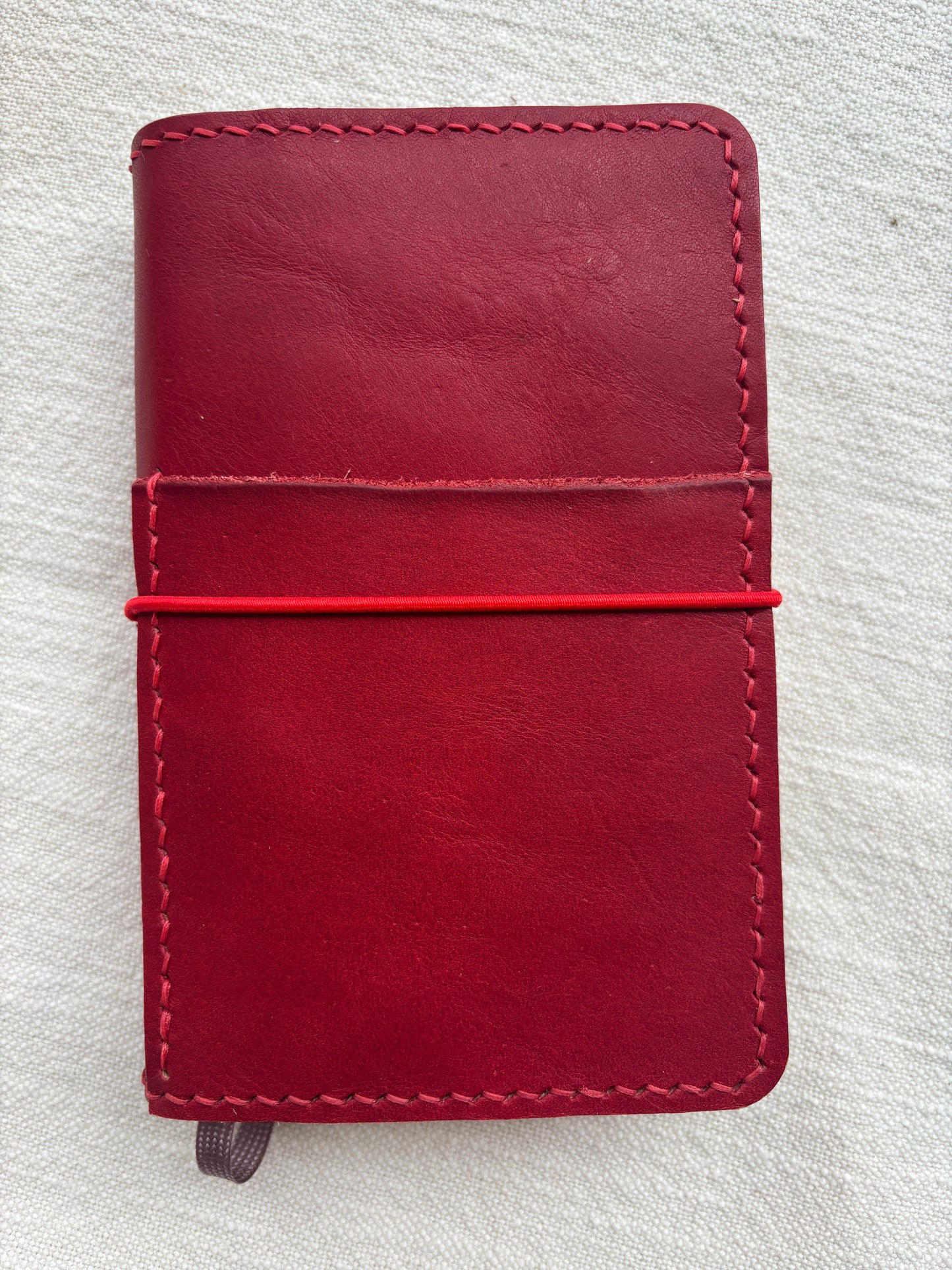 Pocket Leather Book Cover, Italian Cranberry