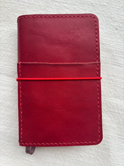 Pocket Leather Book Cover, Italian Cranberry