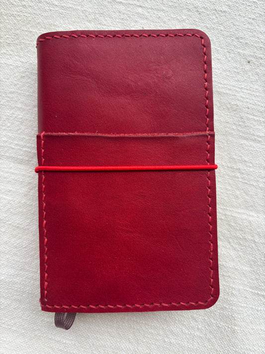 Pocket Leather Book Cover, Italian Cranberry