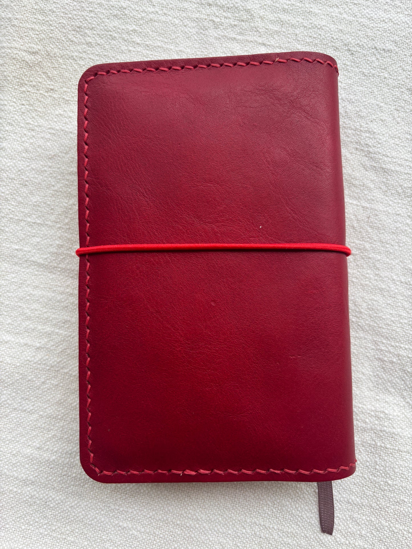 Pocket Leather Book Cover, Italian Cranberry