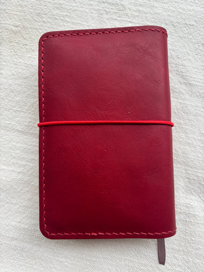Pocket Leather Book Cover, Italian Cranberry
