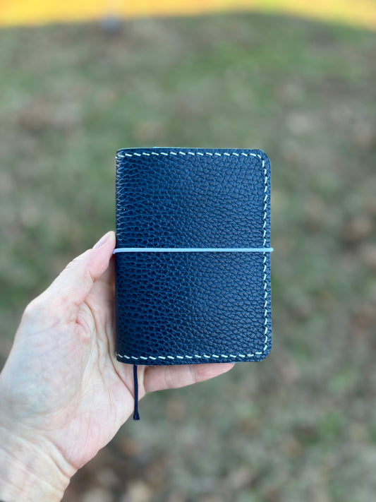A7 Leather Book Cover, Dollaro Blue