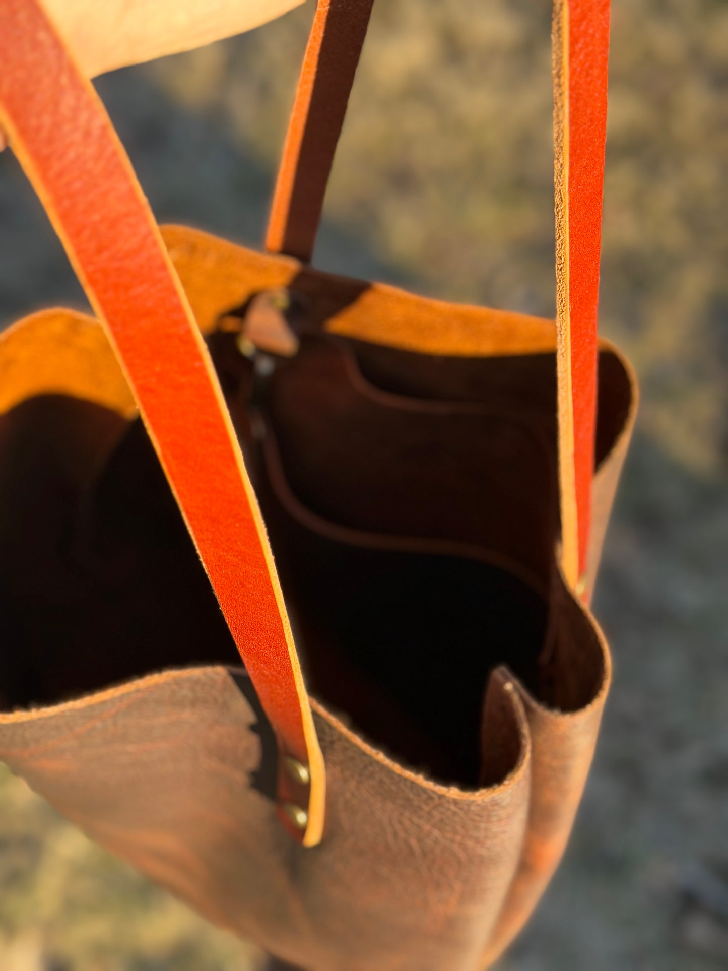 Handmade Leather Tote Bag in Kodiak Brown