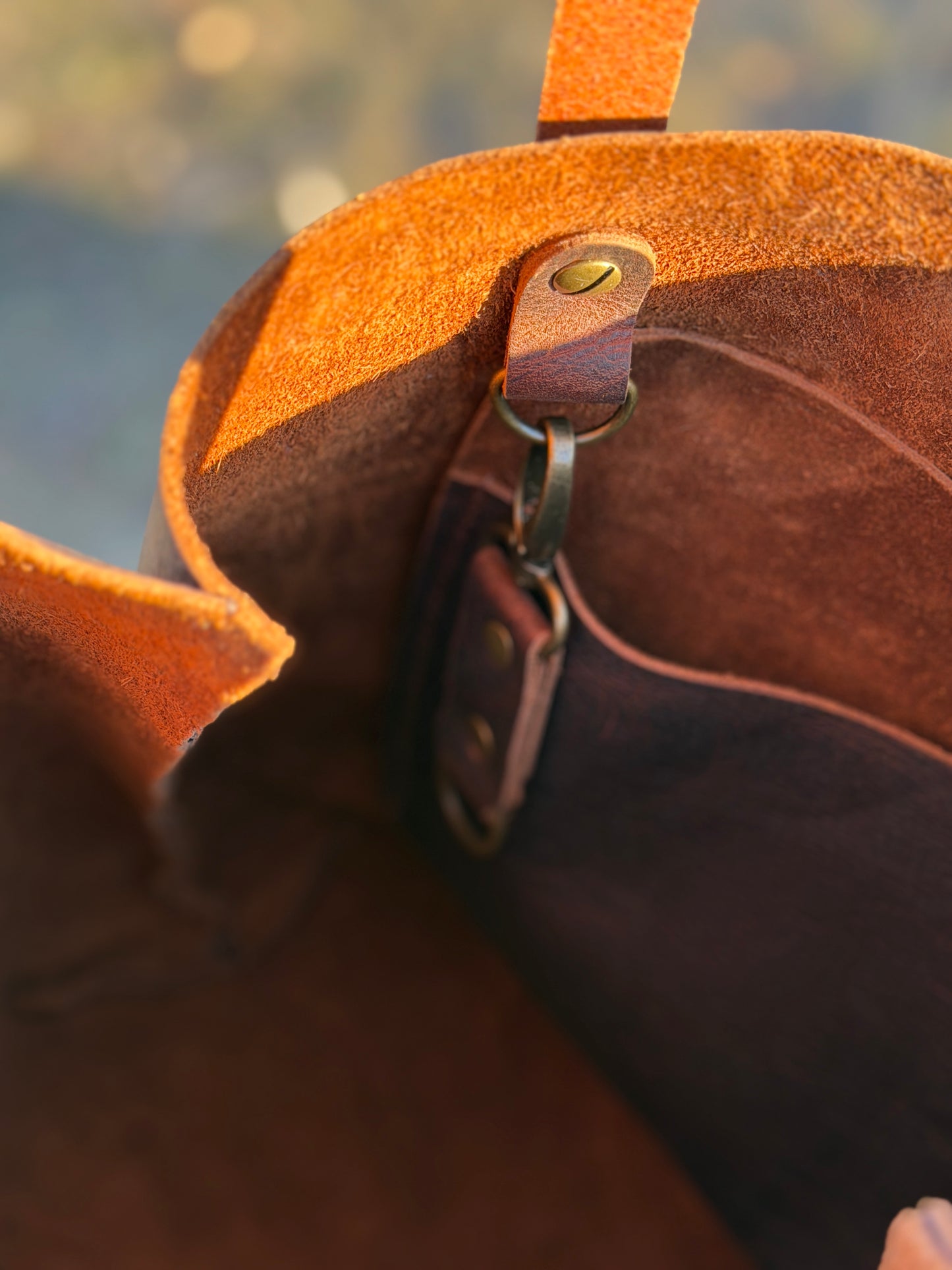Handmade Leather Tote Bag in Kodiak Brown