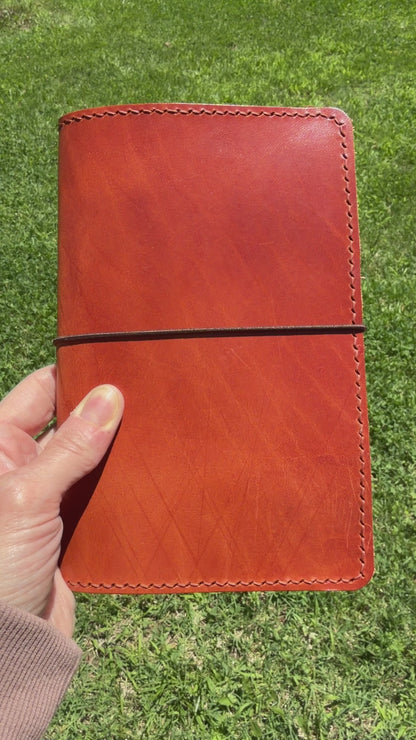 B6 Slim (Sterling Ink) Leather Book Cover, Chestnut