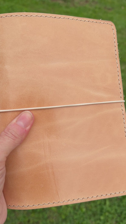 B6 Leather Book Cover, Toasted Marshmallow