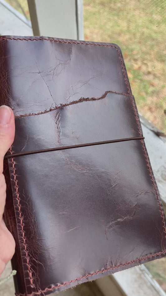 A5 Slim (Moleskine) Leather Book Cover, Wyatt Chocolate