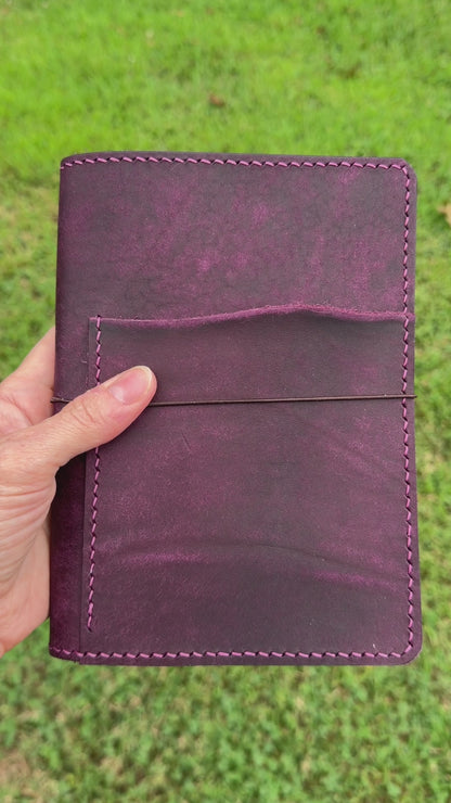 B6 Leather Book Cover, Pueblo Purple