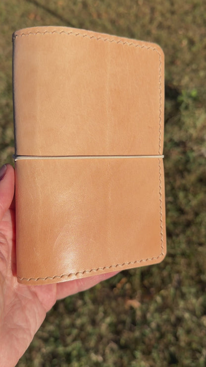 Pocket Leather Book Cover, Toasted Marshmallow
