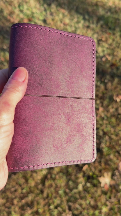Pocket Leather Book Cover, Pueblo Purple