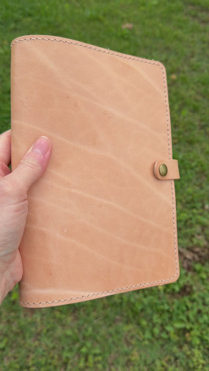 A5 Leather Book Cover, Toasted Marshmallow