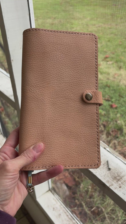 Standard Leather Book Cover, Pebbled Toasted Marshmallow