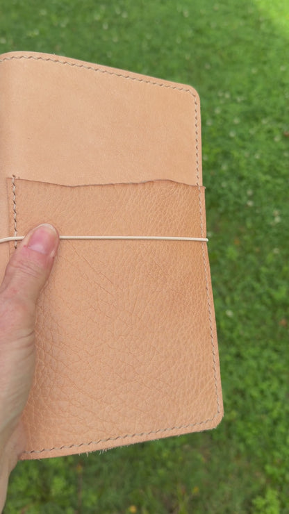 Standard Leather Book Cover, Toasted Marshmallow (Pebbled Pockets!)