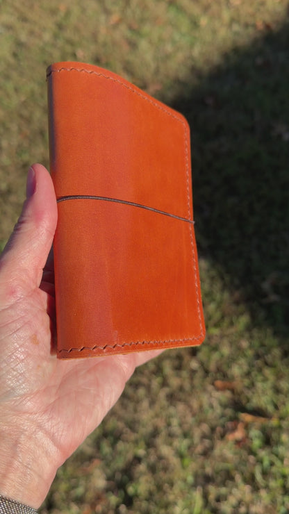 Passport Leather Book Cover, Chestnut